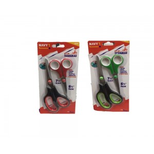 TESOURA DE METAL C/ CABO PLASTICO COM 2 PÇS 16007