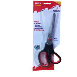 TESOURA DE METAL C/ CABO PLASTICO 9 1/2