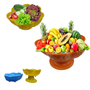 FRUTEIRA E SALADEIRA 2 EM 1 DE PLASTICO COLORORIDA