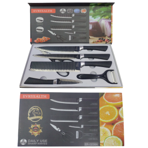 KIT FACA DE COZINHA  DECORADA COM 6PCS  ER-0238A