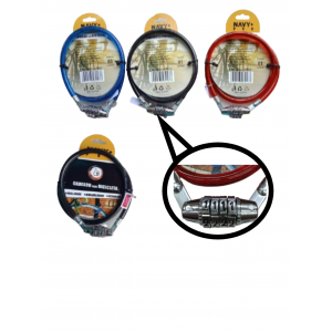 CADEADO DE SEGREDO P/ BICICLETA 60CM X 8MM 48013