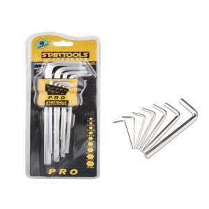 JOGO DE CHAVES ALLEN LONGA C/ 9 PCS STARTOOLS AR0040