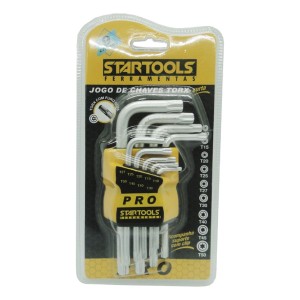 JOGO DE CHAVES TORX CURTA C/ 9 PCS STARTOOLS AR0035