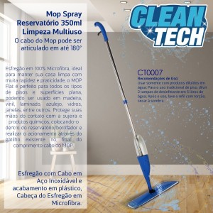 MOP ESFREGÃO ESPRAY CABO DESMONTAVEL CLEAN TECH CT0007