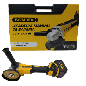 KIT FERRAMENTAS MALETA LIXADEIRA 125 MM  RECARREGAVEL C/2 BATERIAS 21V  BOM-9705