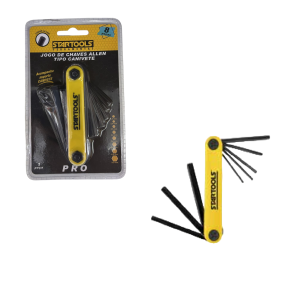 JOGO DE CHAVES ALLEN TIPO CANIVETE C/ 8 PCS STARTOOLS AR0578