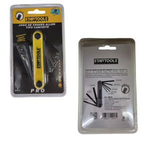 JOGO DE CHAVES ALLEN TIPO CANIVETE C/ 8 PCS STARTOOLS AR0578