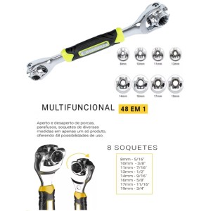 CHAVE TIGRE UNIVERSAL 8 EM 1 360º  BOM-1201