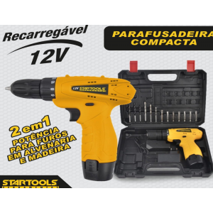 PARAFUSADEIRA NA MALETA 12V RECARREGAVEL C/ 1 BATERIA STARTOOLS AR0290