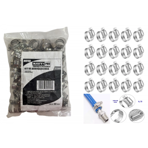 ABRAÇADEIRA DE METAL 10-16MM C/ APERTO PARAFUSO PACOTE C/ 100 PCS 44002