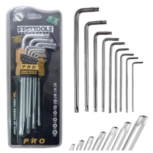 JOGO DE CHAVES TORX MEDIA C/ 9 PCS STARTOOLS AR0036