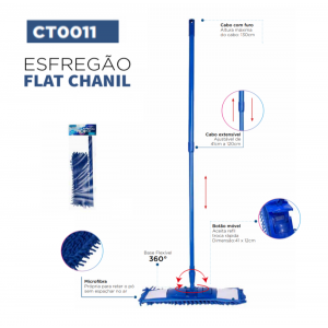 ESFREGÃO MOP FLAT CHANIL MICROFIBRA CLEAN TECH CT0011