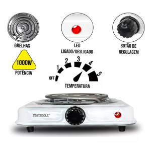 FOGAREIRO ELETRICO 1 BOCA 1000W 110V STARTOOLS AR0538