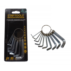 JOGO DE CHAVES ALLEN CURTA C/ 10 PCS STARTOOLS AR0046