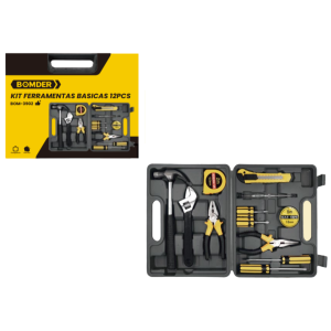 KIT FERRAMENTAS MALETA BASICAS COM 12 PCS  BOM-3902