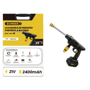 LAVADORA DE PRESSÃO PORTATIL NA MALETA C/2 BATERIAS 21V BOM-7001