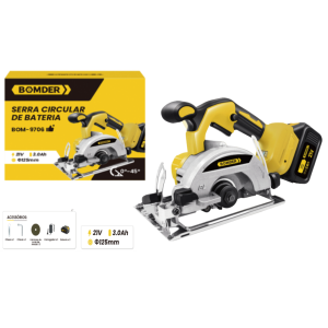 SERRA CIRCULAR 125 MM  RECARREGAVEL C/2 BATERIAS 21V  BOM-9706