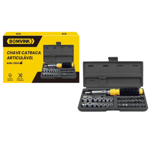 KIT FERRAMENTAS MALETA BASICAS  INTERCAMBEAVEIS C/41PÇS BOM-3904