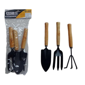 KIT JARDINAGEM CABO DE MADEIRA COM 3 PCS NAVY 20014