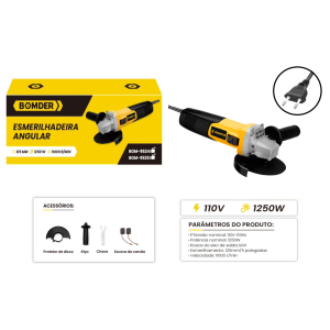 LIXADEIRA E ESMERILHADEIRA ANGULAR ELETRICA 110V 1250W 125MM 5