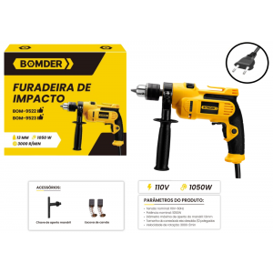 FURADEIRA DE IMPACTO ELETRICA 1050W 110V -60HZ BOM-9523