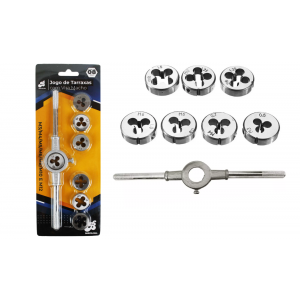JOGO DE FEMEA TARRACHA P/ FAZER ROSCA COM 8 PCS BAR-31101-4