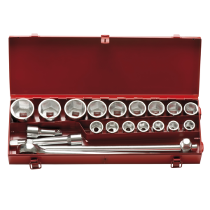 KIT FERRAMENTAS MALETA SOQUETES SEXTAVADO ENCAIXE DE 3/4 COM 21 PÇS  EDA 9PM 014391