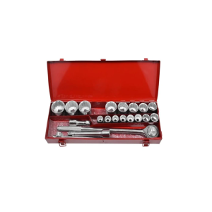 KIT FERRAMENTAS MALETA SOQUETES ESTRIADO ENCAIXE DE 3/4 COM 21 PÇS  EDA 9PC 014315