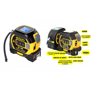 TRENA A LASER DIGITAL MULTIFUNCIONAL 40 METROS TEM-Q65