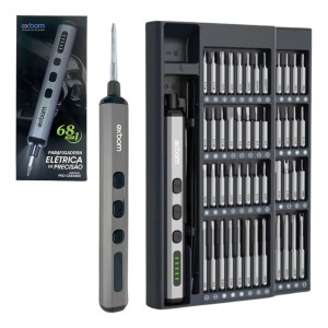 CHAVE DE FENDA ELETRICA RECARREGAVEL 68 EM 1 PRECISÃO COM PONTEIROS IMANTADAS  CKE6800