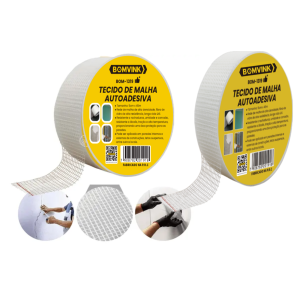 FITA DE MALHA AUTOADESIVA DRYWALL 5CM X 45 METROS BOM-1319