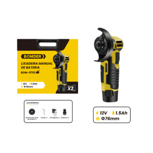 LIXADEIRA E ESMERILHADEIRA MINI NA MALETA 76 MM  RECARREGAVEL C/2 BATERIAS 12V