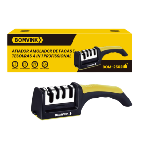 AFIADOR DE FACAS E TESOURA DE USO DOMESTICO 4 IN 1 BOM-2502 BOM-1548