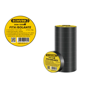 FITA ISOLANTE 17MM X 9M PACOTE COM 10 UNIDADES BOM-1308