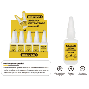 ADESIVO COLA INSTANTANÊA 20 GRAMAS BOM-1509