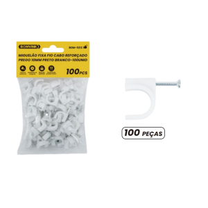 FIXADOR DE FIOS MIGUELÃO  COM 100 PCS 10MM BOM-5312