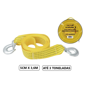 CINTA PARA REBOQUE 3 TONELADAS  5 CM X 3.6 MTS BOM-7435