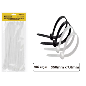 ABRAÇADEIRA DE NAYLON ENFORCA GATO  C/ 100 PCS  7,6X350MM BOM-5509