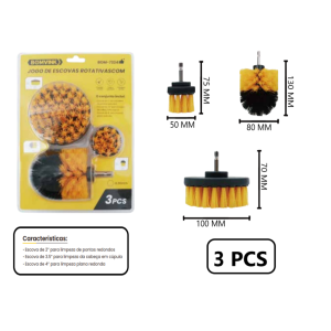 ESCOVAS ROTATIVA COM 3 PCS BOM-7324