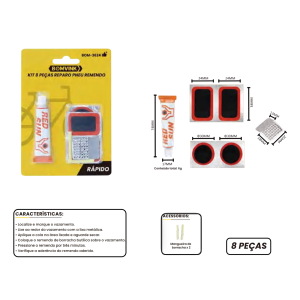 KIT REPARO PARA P/ PNEU DE BICICLETAS BOM-3624