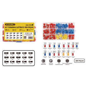 KIT MALETA COM TERMINAL ELETRICO TIPOS VARIADOS 280 PCS BOM-5513