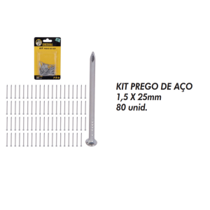 KIT DE PREGO COM 80 UNIDADES 1,5 X 25MM STARTOOLS AR0684