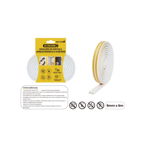 FITA VEDAÇÕES DE PORTAS E JANELAS MODELO D- 6 METROS BOM-1325