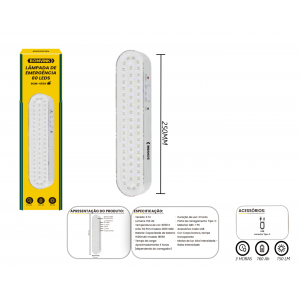 LAMPADA DE EMERGENCIA 60 LEDS BOM-4502