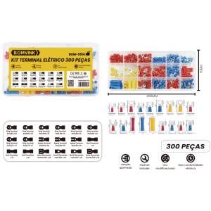 KIT MALETA COM TERMINAL ELETRICO TIPOS VARIADOS 300 PCS BOM-5514