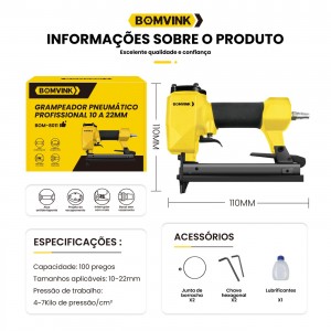 GRAMPEADOR PNEUMÁTICO PROFISSIONAL BOM-8011