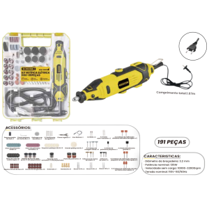 KIT MINI RETIFICA ELETRICA 220V 135W 191 PEÇAS BOM-9606