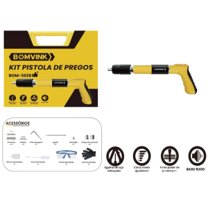 KIT PISTOLA DE PREGOS BOM-3628