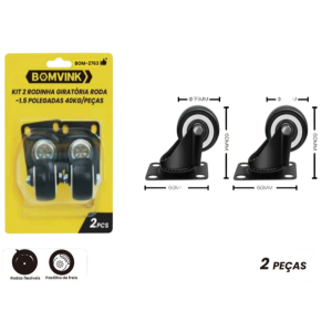 KIT RODIZIO C/ 2 PCS GIRATORIO 1,5