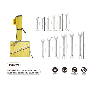 JOGO CHAVE DE BOCA COMBINADA C/12 PÇS 8 A 19MM BOM-3215